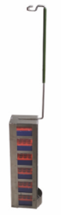 square canister for 25 well rack, six floor